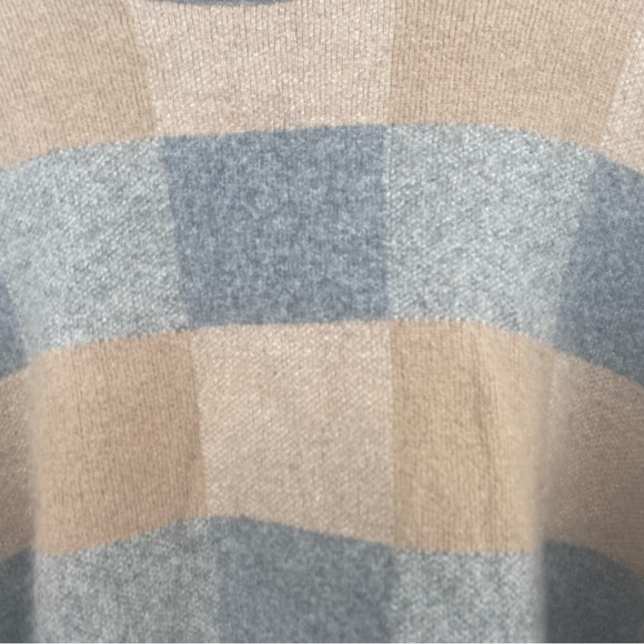 Note Di Anita Poncho Womens One Size Fits Most Brown Gray Square Merino Wool - Picture 2 of 4